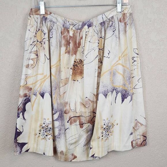 Betsy and Max Yellow Abstract Floral Skirt Size 6 (4870) - Picture 1 of 4